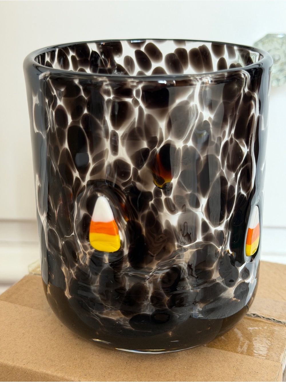 Anthropologie Mystic Confetti Icon Juice Glass (Candy Corn) NWT